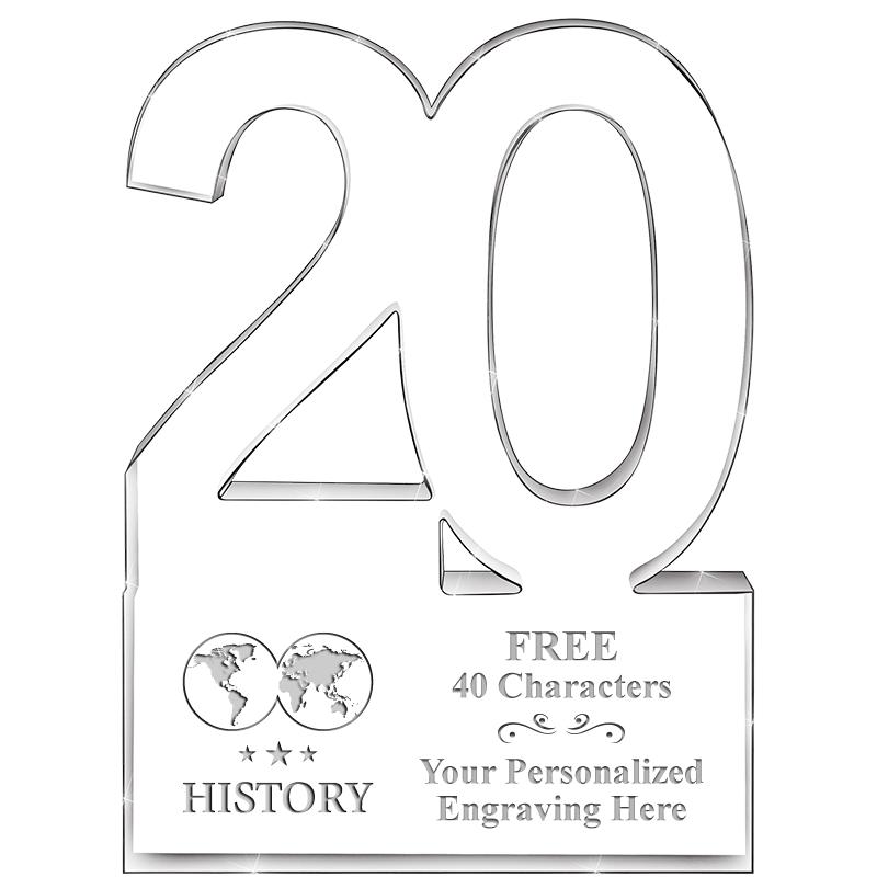 6" 20 YEARS OF SERVICE ACRYLIC