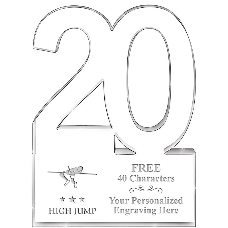 6" 20 YEARS OF SERVICE ACRYLIC