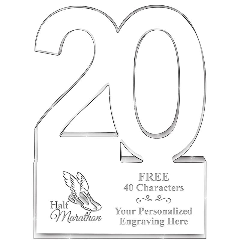 6" 20 YEARS OF SERVICE ACRYLIC