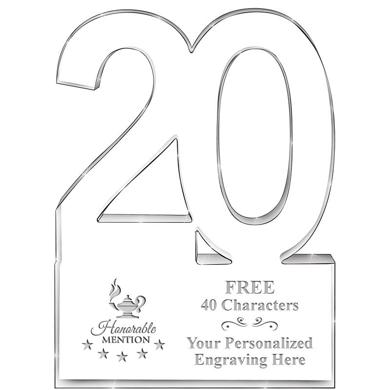 6" 20 YEARS OF SERVICE ACRYLIC