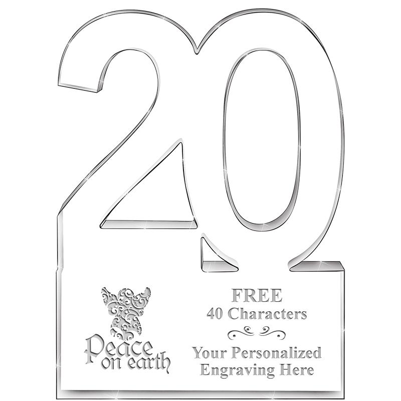 6" 20 YEARS OF SERVICE ACRYLIC