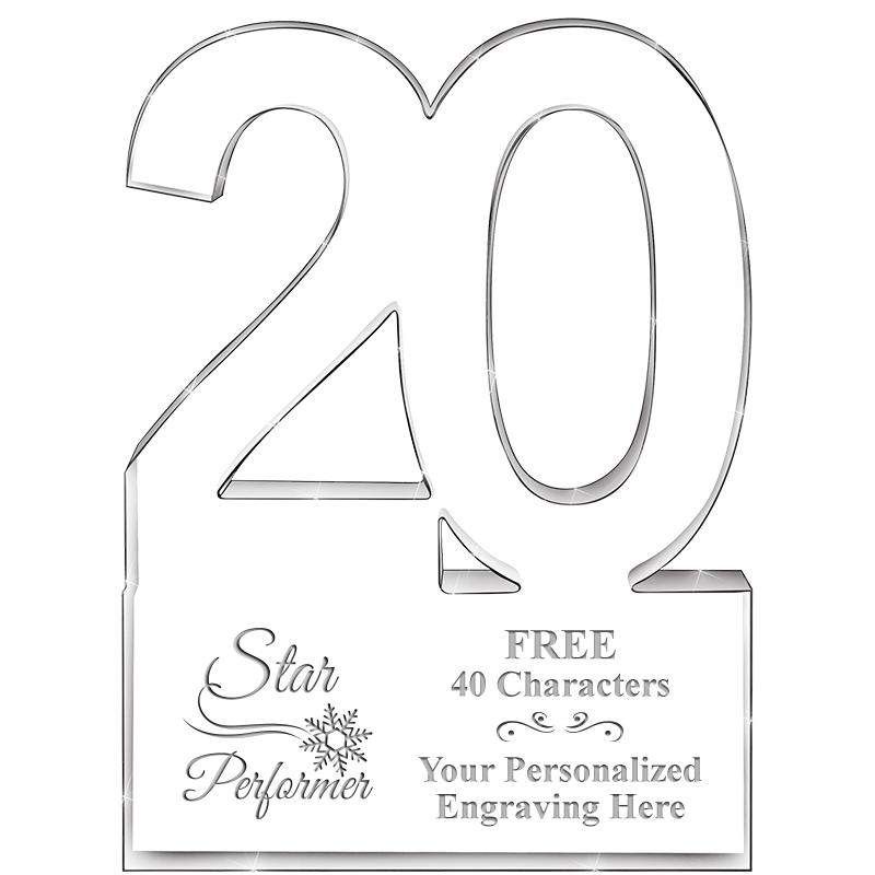 6" 20 YEARS OF SERVICE ACRYLIC