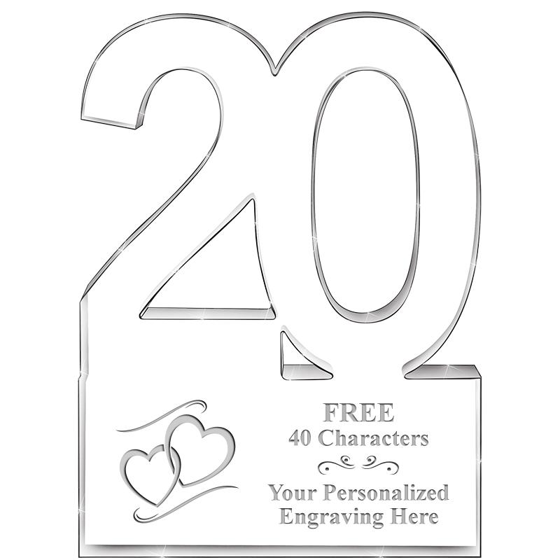 6" 20 YEARS OF SERVICE ACRYLIC