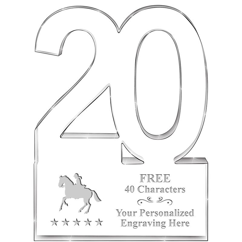 6" 20 YEARS OF SERVICE ACRYLIC