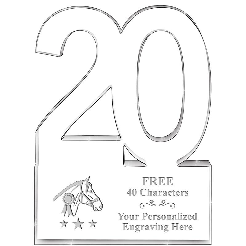 6" 20 YEARS OF SERVICE ACRYLIC