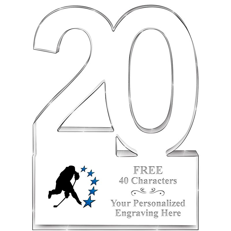 6" 20 YEARS OF SERVICE ACRYLIC