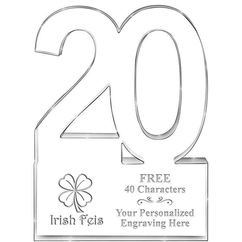 6" 20 YEARS OF SERVICE ACRYLIC