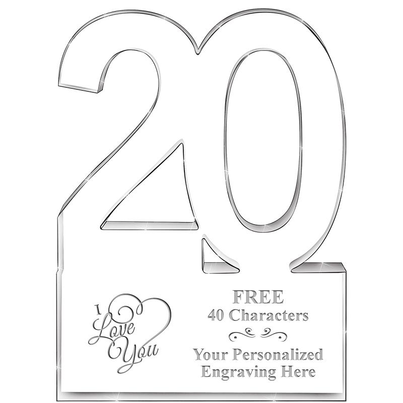 6" 20 YEARS OF SERVICE ACRYLIC