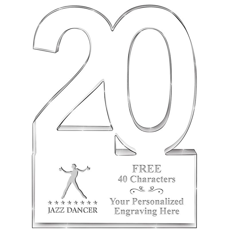 6" 20 YEARS OF SERVICE ACRYLIC