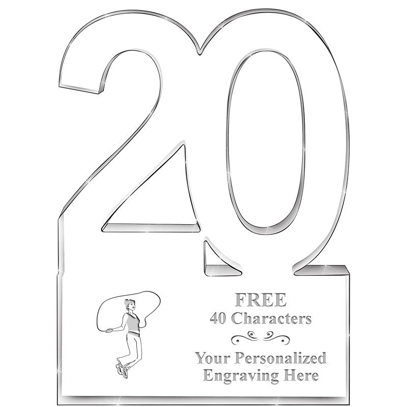 6" 20 YEARS OF SERVICE ACRYLIC