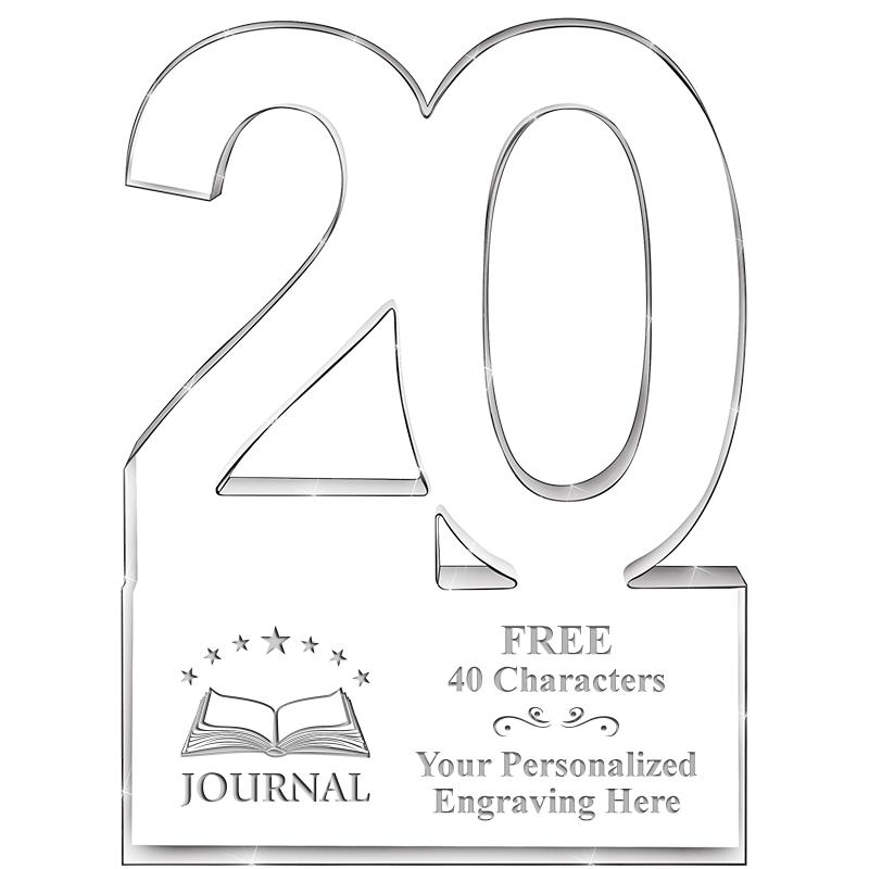 6" 20 YEARS OF SERVICE ACRYLIC