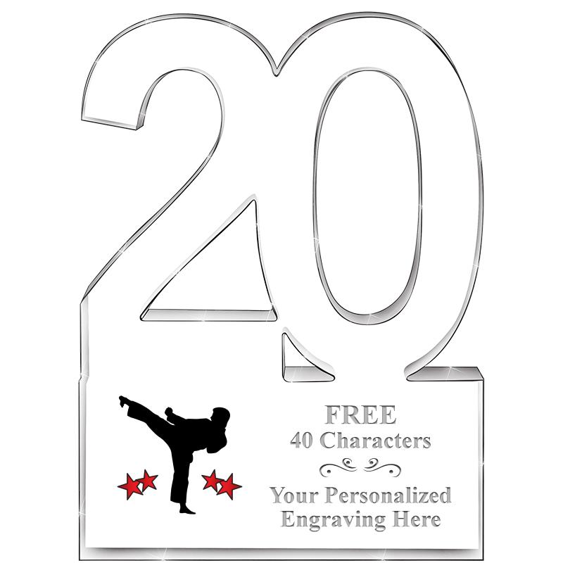 6" 20 YEARS OF SERVICE ACRYLIC