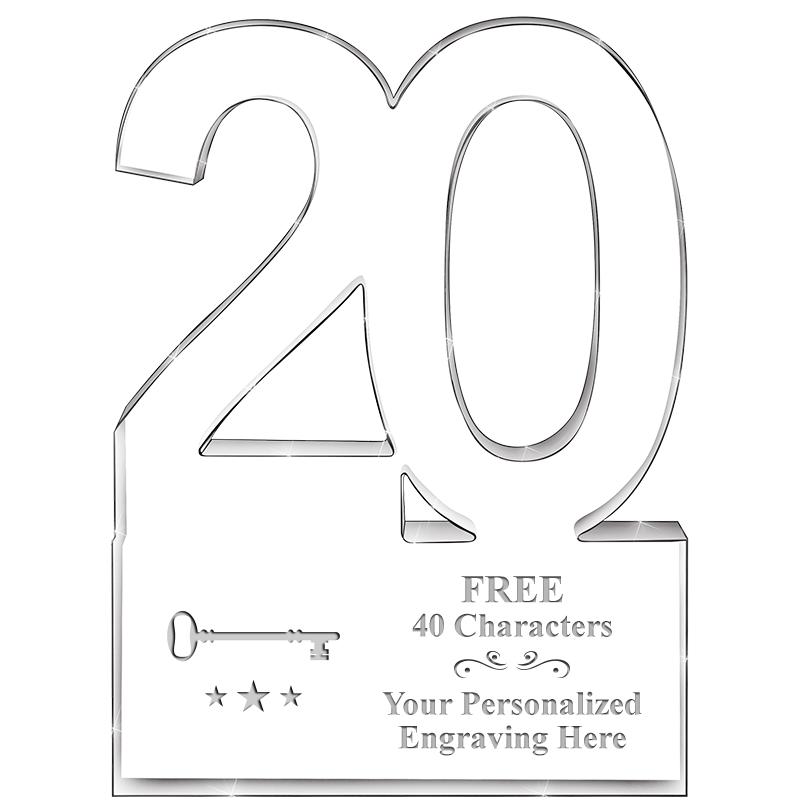 6" 20 YEARS OF SERVICE ACRYLIC