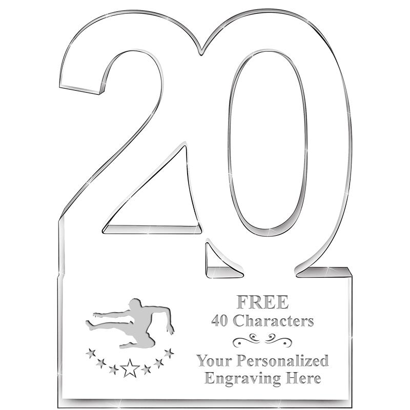 6" 20 YEARS OF SERVICE ACRYLIC