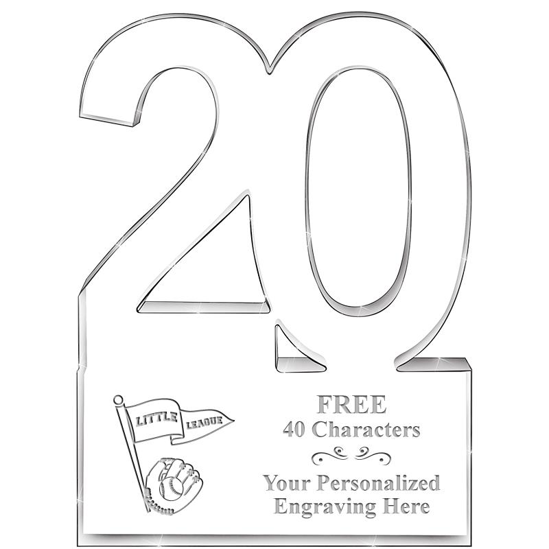 6" 20 YEARS OF SERVICE ACRYLIC