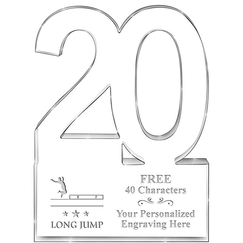 6" 20 YEARS OF SERVICE ACRYLIC