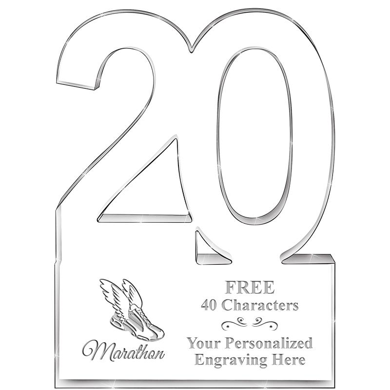 6" 20 YEARS OF SERVICE ACRYLIC