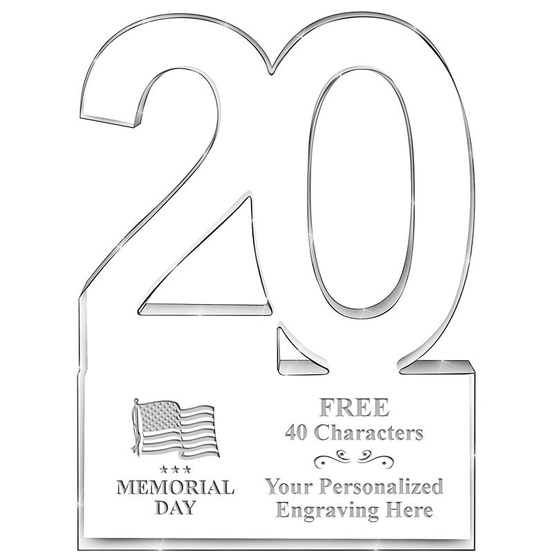 6" 20 YEARS OF SERVICE ACRYLIC