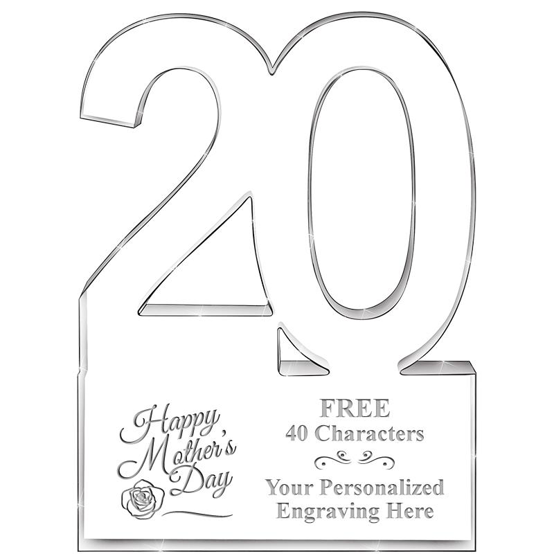 6" 20 YEARS OF SERVICE ACRYLIC