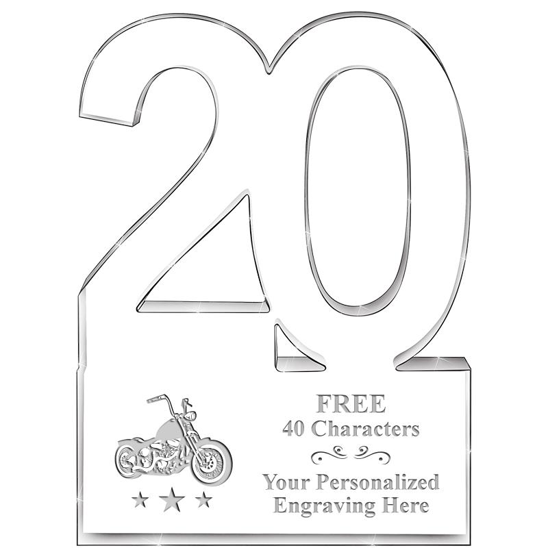 6" 20 YEARS OF SERVICE ACRYLIC