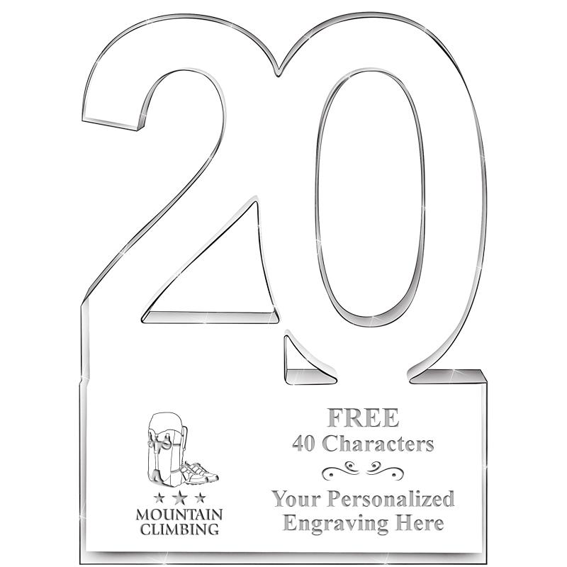 6" 20 YEARS OF SERVICE ACRYLIC