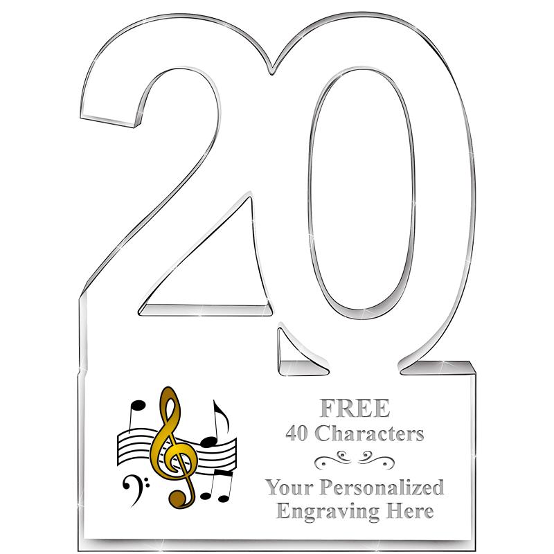 6" 20 YEARS OF SERVICE ACRYLIC