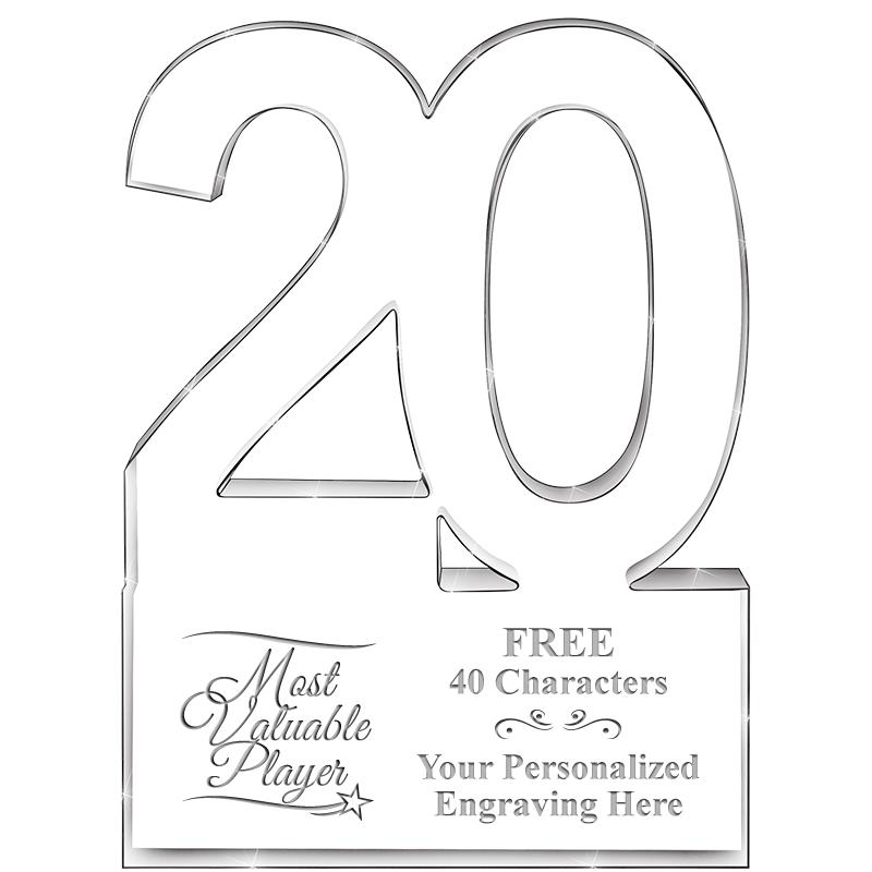 6" 20 YEARS OF SERVICE ACRYLIC