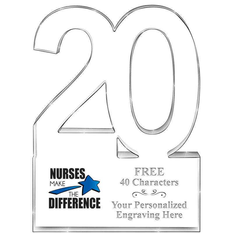 6" 20 YEARS OF SERVICE ACRYLIC