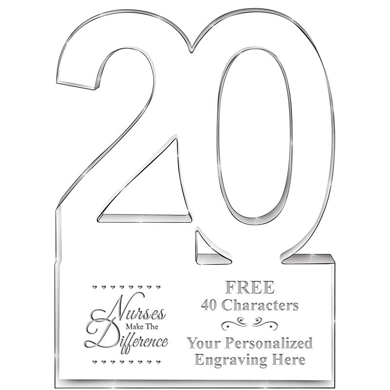 6" 20 YEARS OF SERVICE ACRYLIC