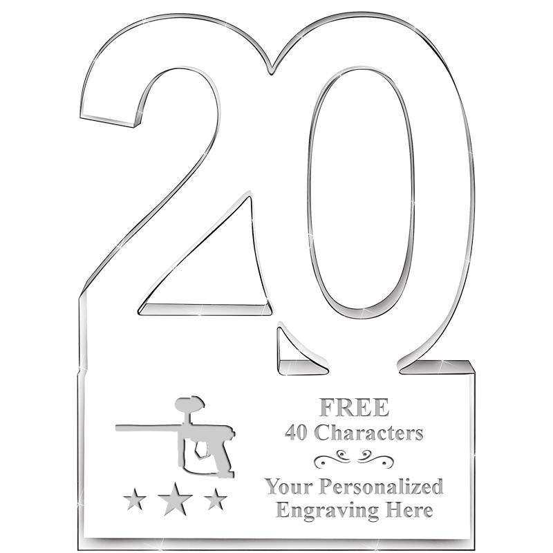 6" 20 YEARS OF SERVICE ACRYLIC