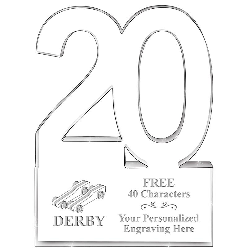 6" 20 YEARS OF SERVICE ACRYLIC