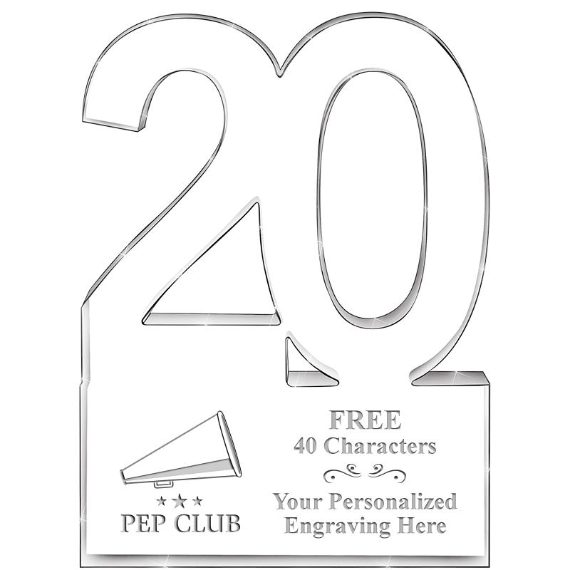 6" 20 YEARS OF SERVICE ACRYLIC