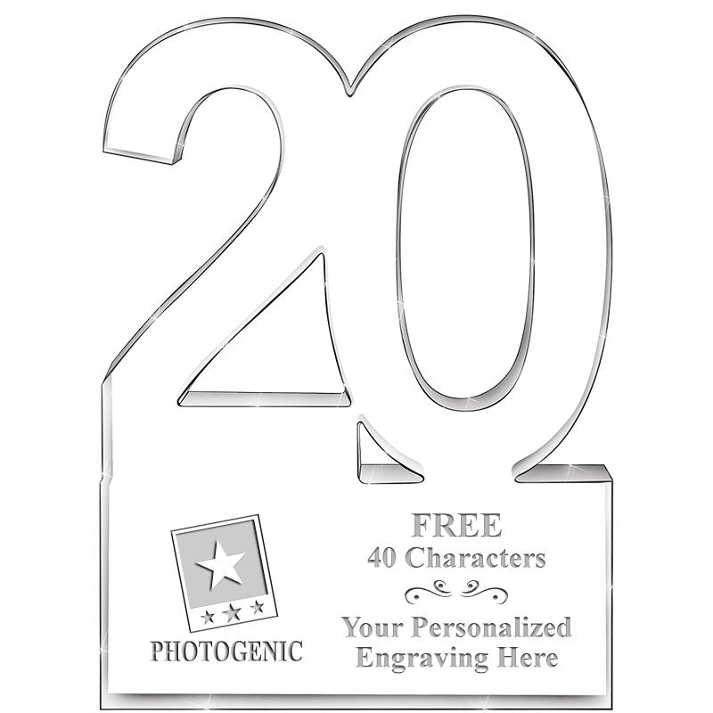 6" 20 YEARS OF SERVICE ACRYLIC