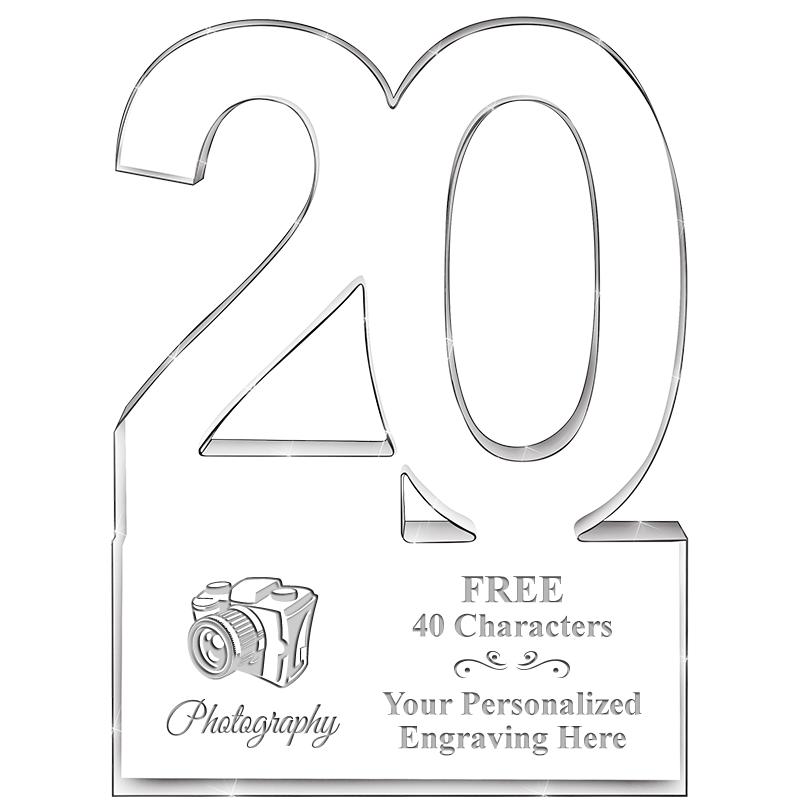 6" 20 YEARS OF SERVICE ACRYLIC