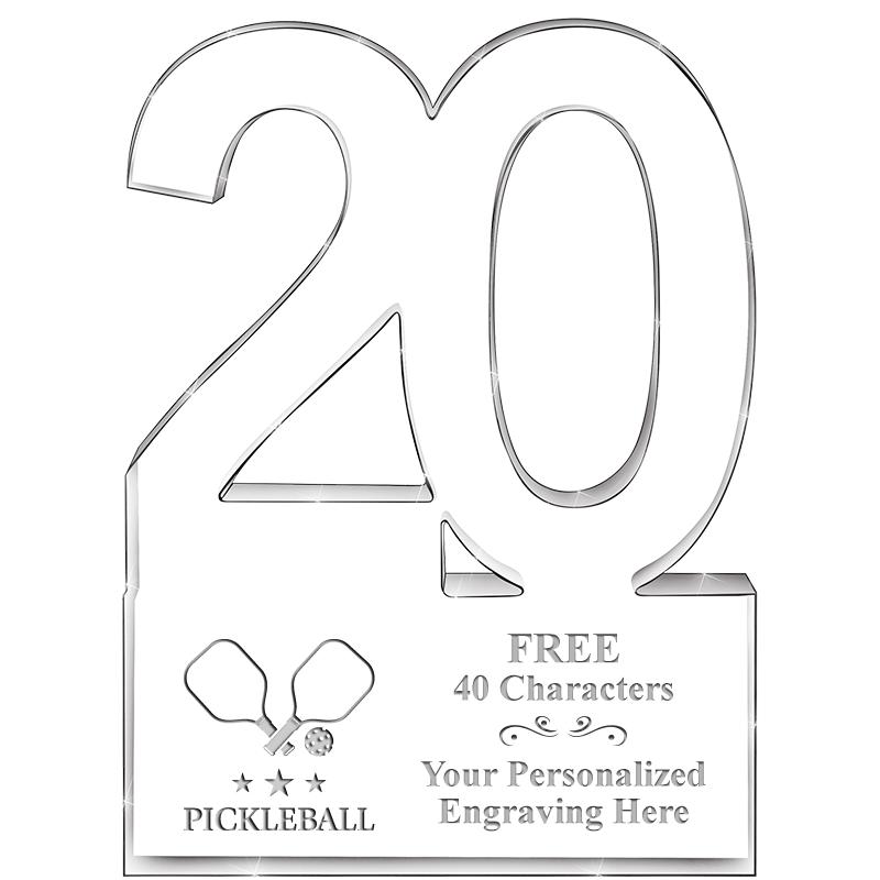 6" 20 YEARS OF SERVICE ACRYLIC