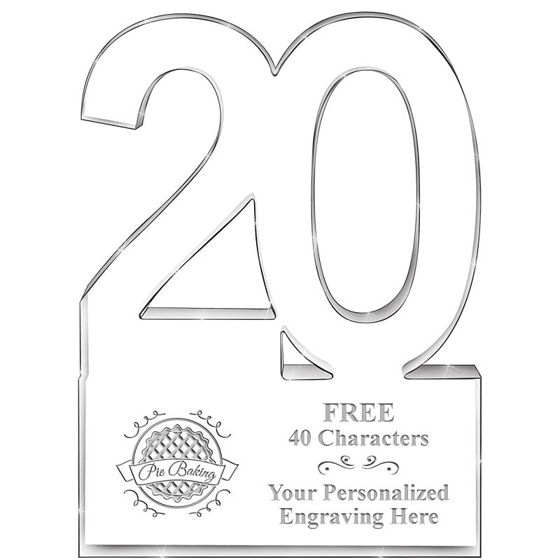 6" 20 YEARS OF SERVICE ACRYLIC