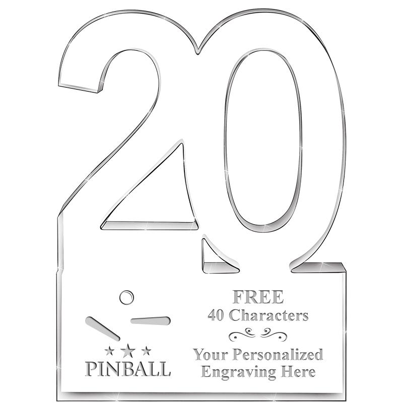 6" 20 YEARS OF SERVICE ACRYLIC