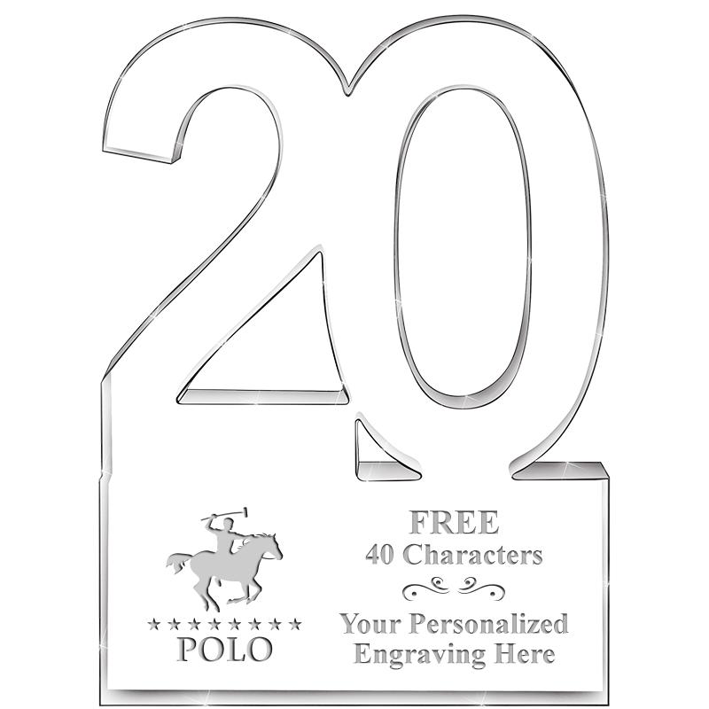 6" 20 YEARS OF SERVICE ACRYLIC