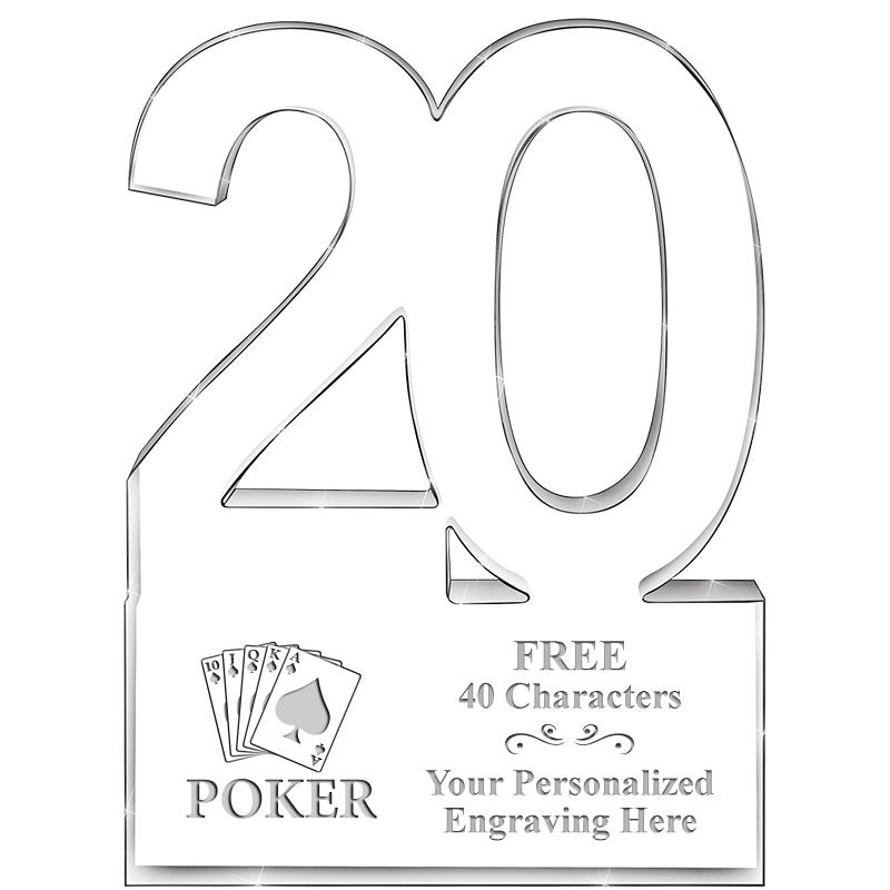 6" 20 YEARS OF SERVICE ACRYLIC