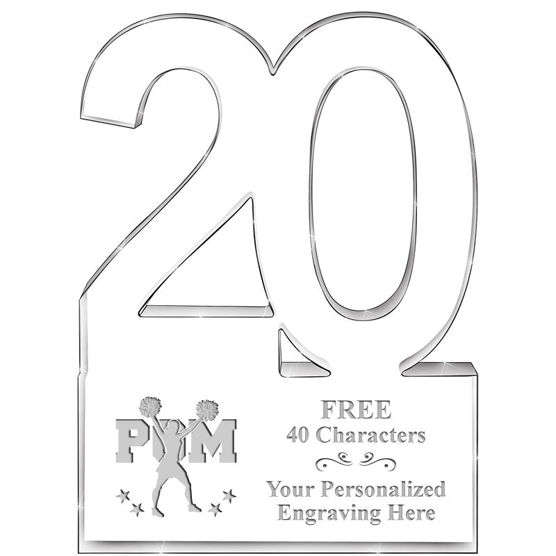 6" 20 YEARS OF SERVICE ACRYLIC