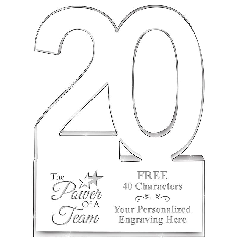 6" 20 YEARS OF SERVICE ACRYLIC