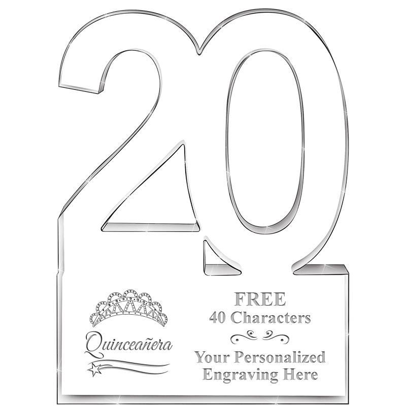 6" 20 YEARS OF SERVICE ACRYLIC