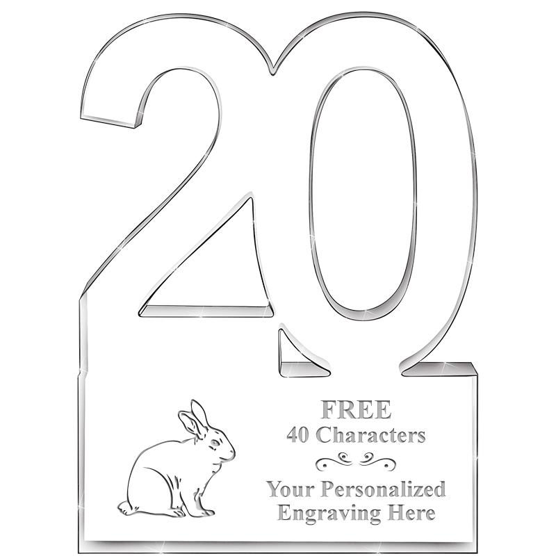 6" 20 YEARS OF SERVICE ACRYLIC