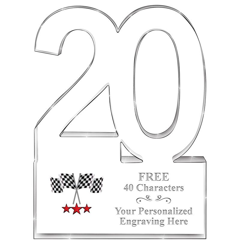 6" 20 YEARS OF SERVICE ACRYLIC