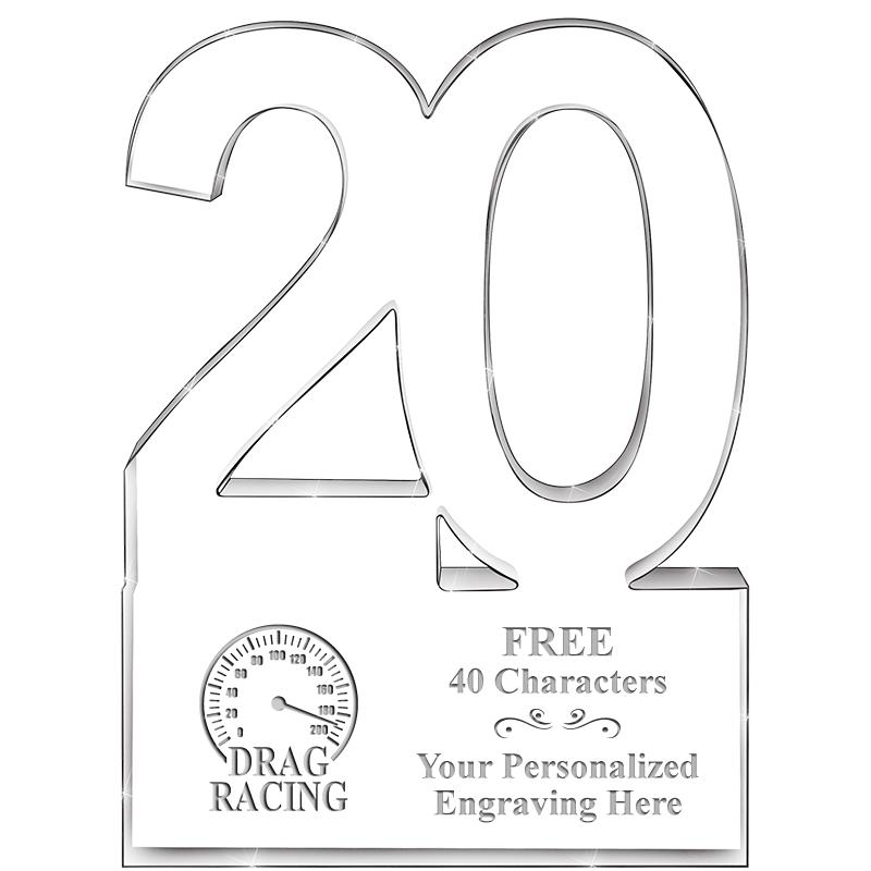 6" 20 YEARS OF SERVICE ACRYLIC