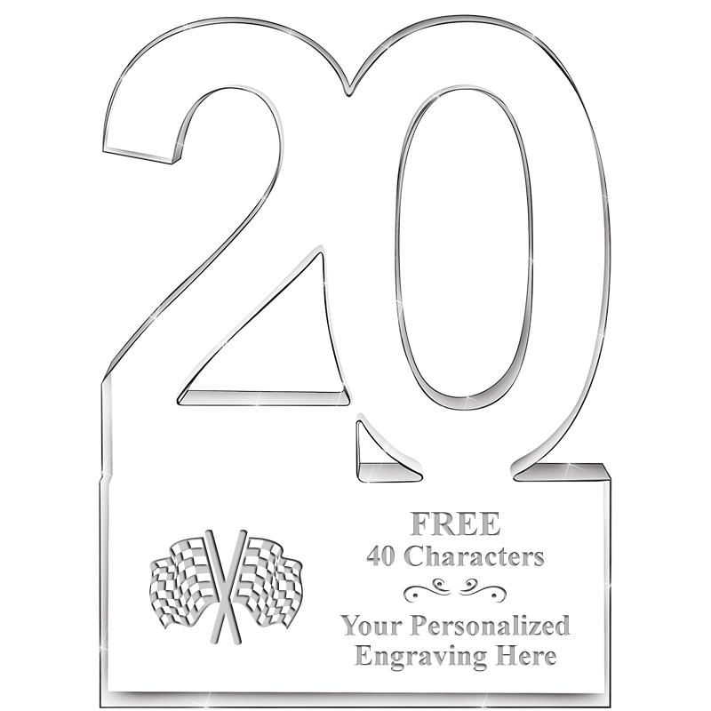 6" 20 YEARS OF SERVICE ACRYLIC