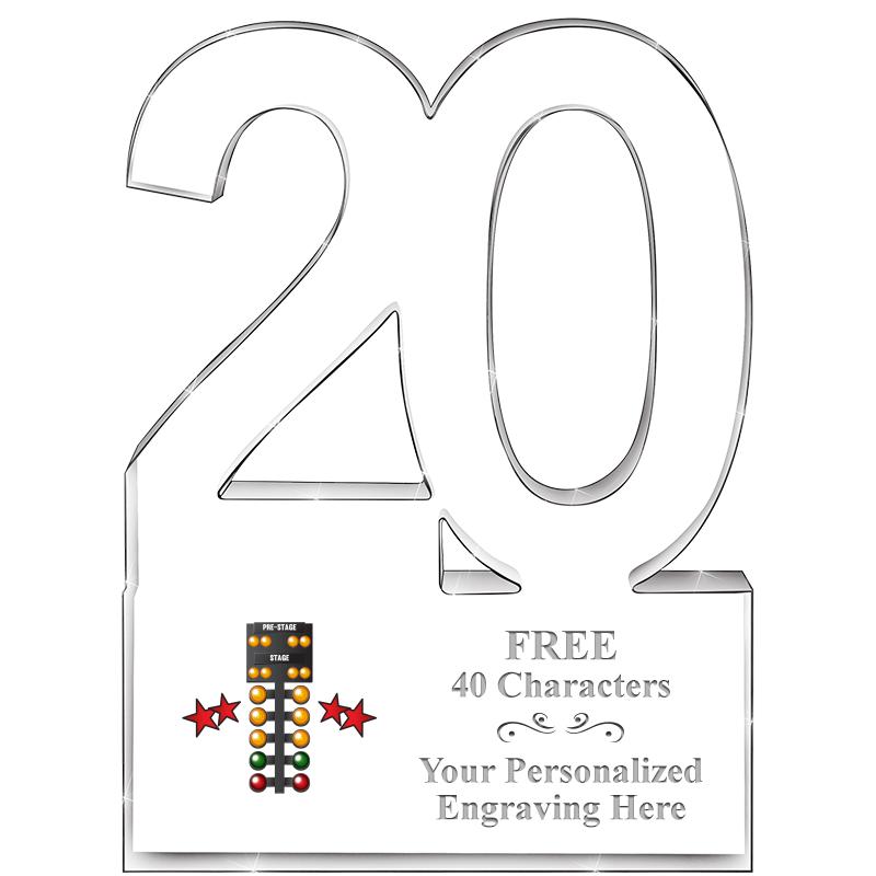 6" 20 YEARS OF SERVICE ACRYLIC