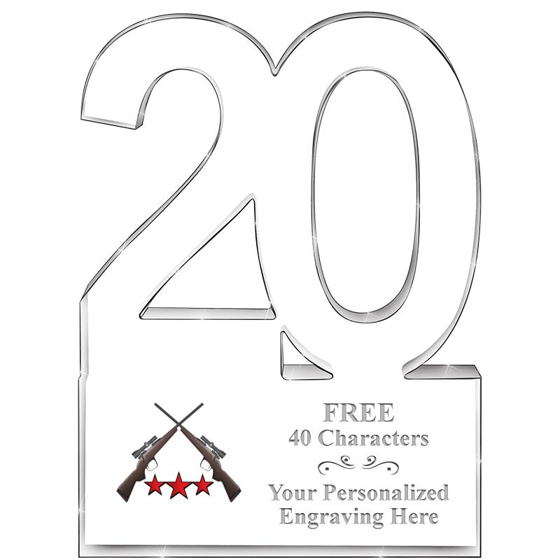 6" 20 YEARS OF SERVICE ACRYLIC