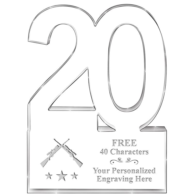 6" 20 YEARS OF SERVICE ACRYLIC