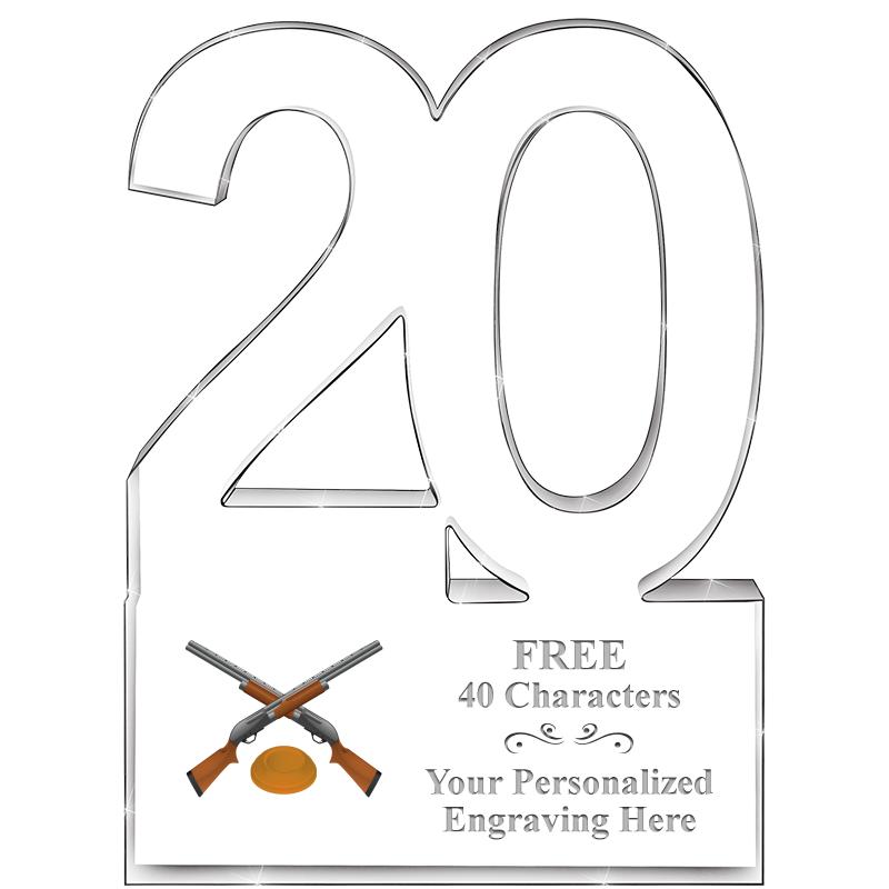 6" 20 YEARS OF SERVICE ACRYLIC